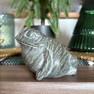 Genuine Solid Marble Frog Figure